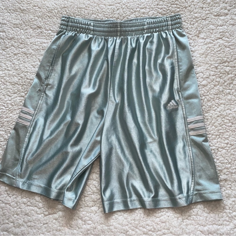 Adidas silver basketball shorts